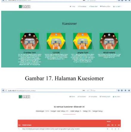 Gambar 18. Halaman Pengisian Kuesioner 