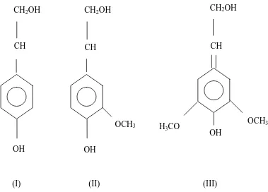 Gambar 2.2 Struktur Lignin. (Sastrohamidjojo, H.1995) 