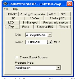 Gambar 3.9 Penentuna Chip dan Clock 