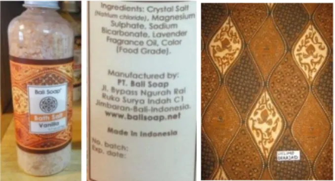 Gambar 3. Kemasan Bath Salt ne Bali soap vanilla 9,7 oz (275 gr)  Sumber: Dokumentasi Penulis Tahun 2017 