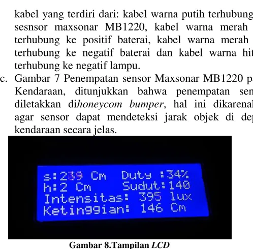 Gambar 8.Tampilan LCD 