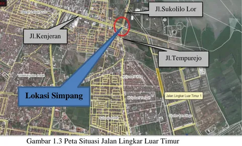 Gambar 1.3 Peta Situasi Jalan Lingkar Luar Timur  Sumber : www.wikimapia.com 