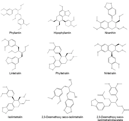Gambar 3. Struktur senyawa golongan coumarin dalam Phyllanthus  