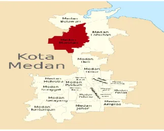 Gambar 3. Peta Kecamatan Medan Marelan  Dengan lima kelurahan yaitu : 