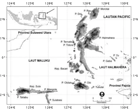 Gambar 1. Lokasi penelitian di Provinsi Maluku UtaraFigure 1.The study area of North Maluku Province