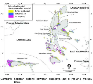 Gambar 6. Sebaran potensi kawasan budidaya laut di Provinsi Maluku