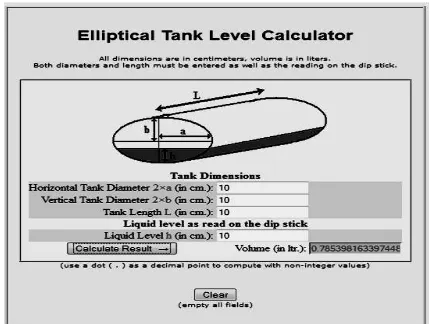 Gambar 19. Tampilan proses pengaturan model tangki horizontal eliptical 