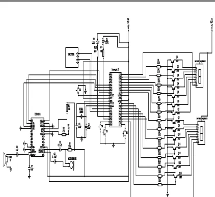 Gambar 3. Rangkaian mikrokontroler pada perancangan mesin kartu antrian 