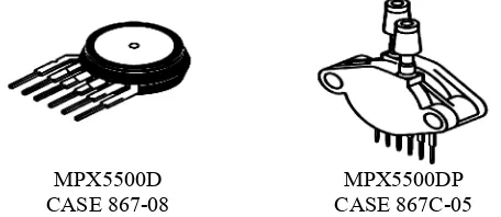 Gambar 4. Sensor tekanan MPX5500D dan MPX5500DP 