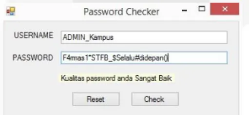 Gambar 3 Aplikasi Pengecekan kualitas password 