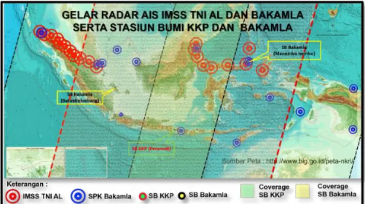Gambar 9  Cakupan Sistem Peringatan Dini (SPD)  TNI AL, Bakamla dan KKP 