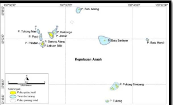 Gambar 2 Peta Pulau Jemur (Dinas Pariwisata Rokan Hilir,  2015). 