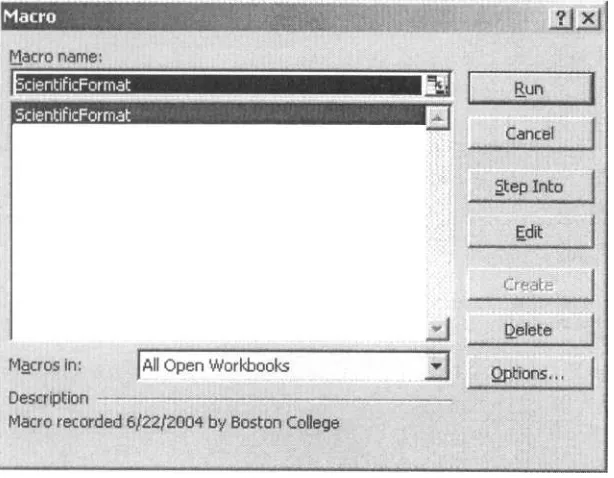 Figure 1-9. The Macro dialog box. 