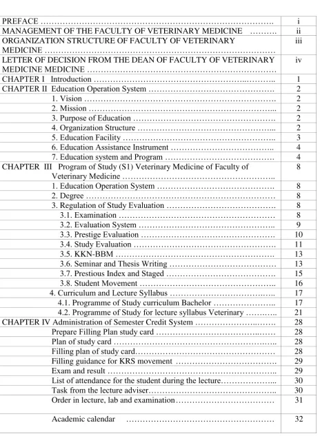TABLE OF CONTENS 