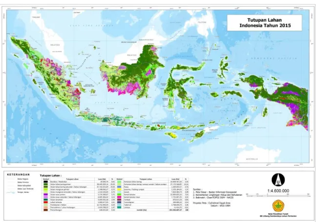 Gambar 2. Peta penutupan lahan di Indonesia, 2015 