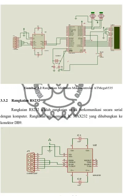 Gambar 3.2 Rangkaian Minimum Mikrokontroler ATMega8535 