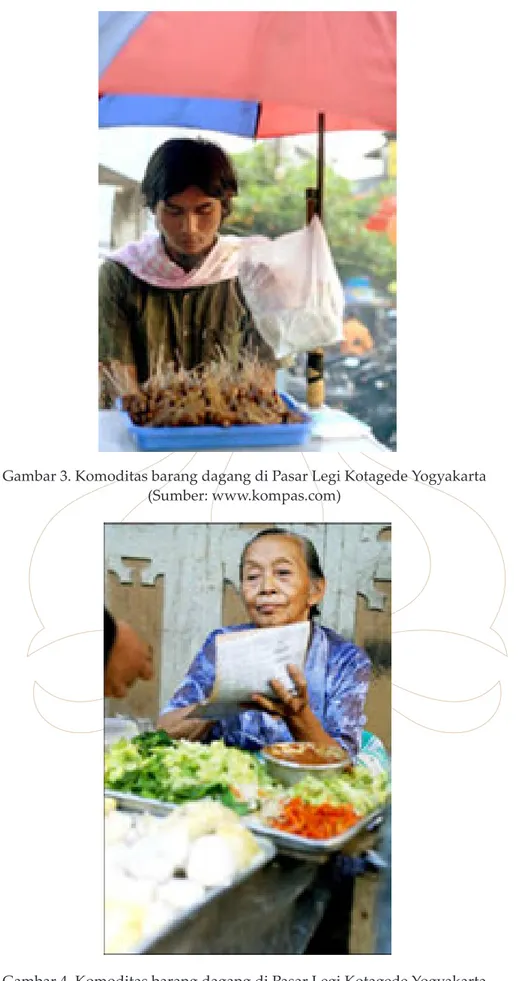 Gambar 3. Komoditas barang dagang di Pasar Legi Kotagede Yogyakarta (Sumber: www.kompas.com)