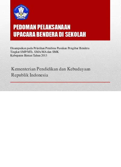 Download Pedoman Pelaksanaan Upacara Bendera Di Sekolah Hari Senin Dan ...