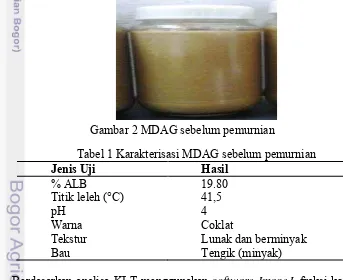 Gambar 2 MDAG sebelum pemurnian 