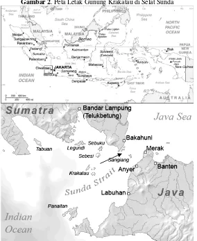 Gambar 2. Peta Letak Gunung Krakatau di Selat Sunda 
