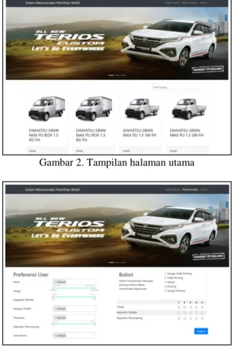 Gambar 2. Tampilan halaman utama 