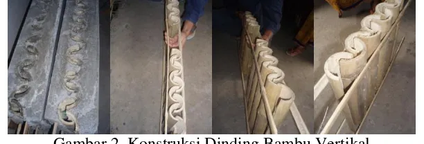 Gambar 3. Konstruksi Dinding Bambu Anyaman 