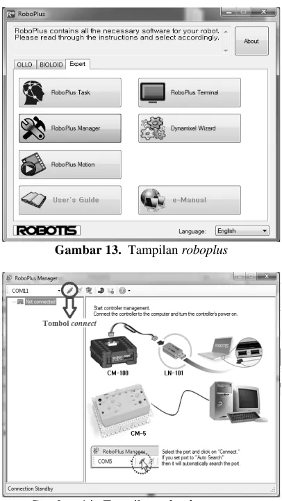 Gambar 14.  Tampilan roboplus manager 