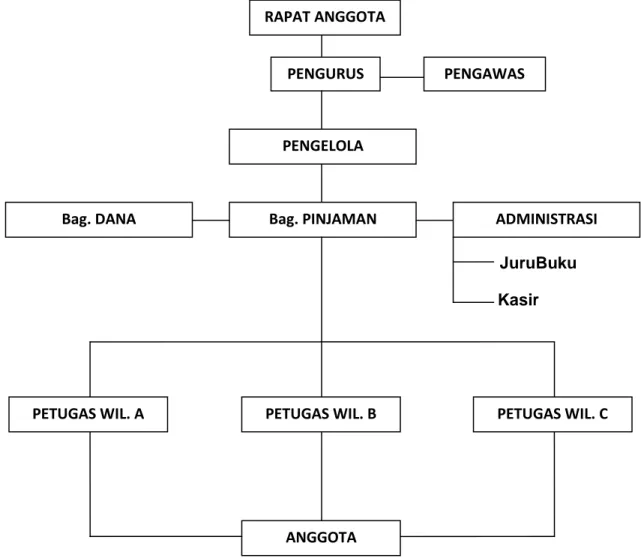 Gambar 1: Struktur organisasi koperasi simpan pinjam Al-Ikhlas 