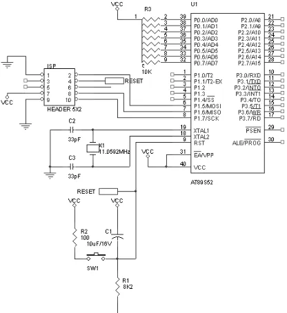 Gambar 5. Rangkaian Sistem Minimum AT89S52 