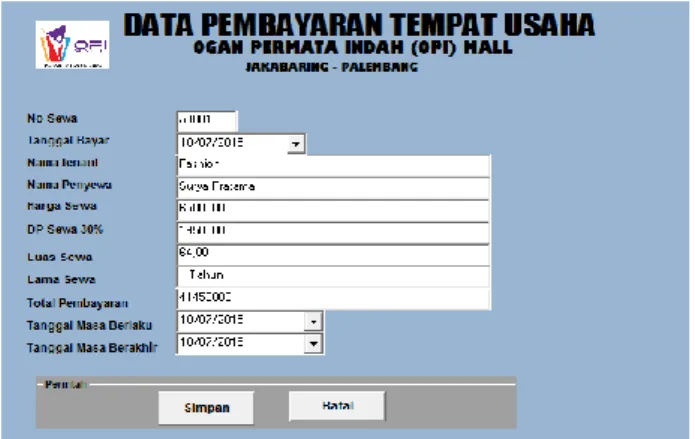 Gambar 10. Tampilan Laporan Penyewaan 