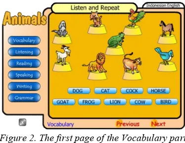 Figure 1. The first page of the interactive multimedia software
