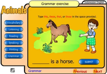 Figure 7. One of the activities in the Grammar part