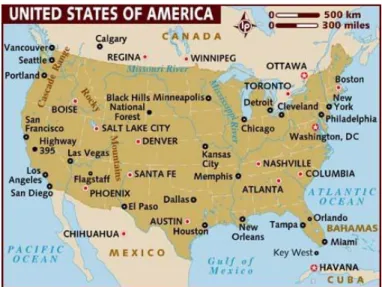 Gambar 2.1 Peta Amerika Serikat 
