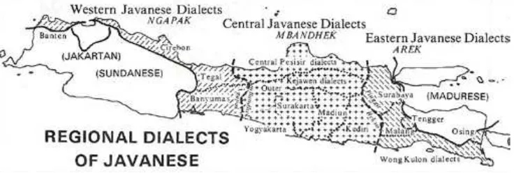 Figure 1. Map of Javanese dialects (Hatley 1984: 24).