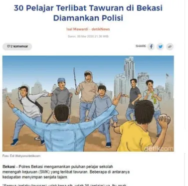 Gambar 1.2. Dampak Negatif Kelompok Teman Sebaya  (Sumber: https://news.detik.com/) 