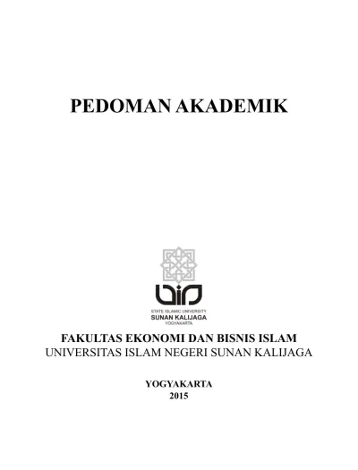 PEDOMAN AKADEMIK FAKULTAS EKONOMI DAN BISNIS ISLAM UNIVERSITAS ISLAM ...