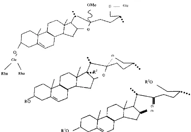 Gambar 3. Struktur kerangka molekul yang diusulkan Haraguchi et al. (1994) 
