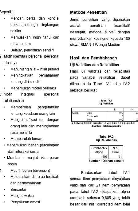 tabel IV.1