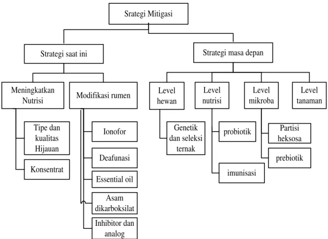 Gambar 5. Strategi mitigasi gas CH 4  dari fermentasi enterik ternak ruminansia