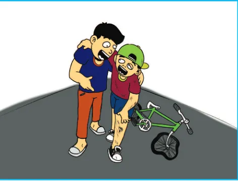 Gambar 8.3 Pak Ahmad sedang membantu seseorang yang sedang terjatuh dari sepeda.