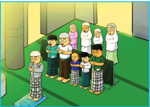 Gambar 4.1 Salat  tar±w³h berjamaan di dalam masjid yang indah 