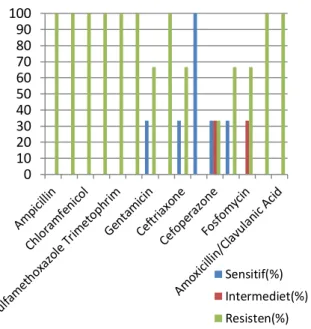Gambar  6.  Hasil  uji  sensitivitas  Acinetobacter  sp  terhadap beberapa antibiotik 