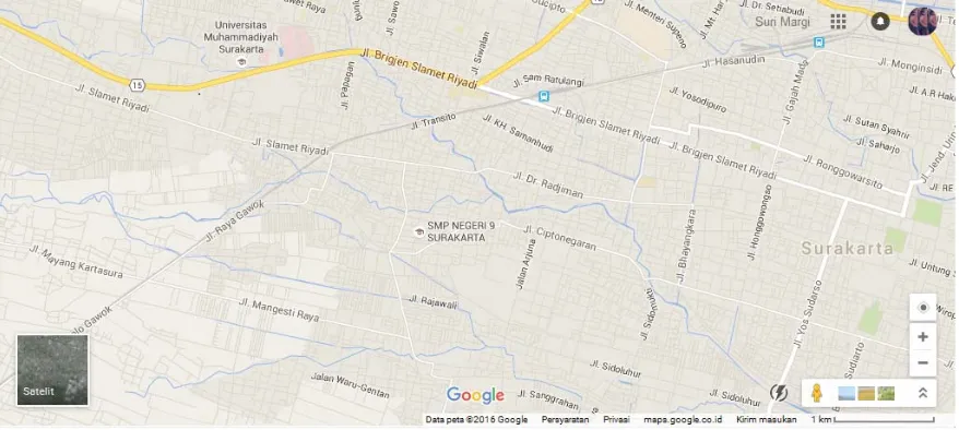 Gambar 1. Peta Lokasi SMP N 9 Surakarta