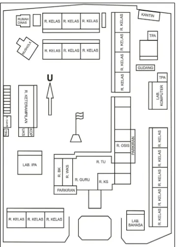 Gambar 3. Denah Lokasi SMP N 3 Punggelan  (Sumber: Dokumen Sekolah) 