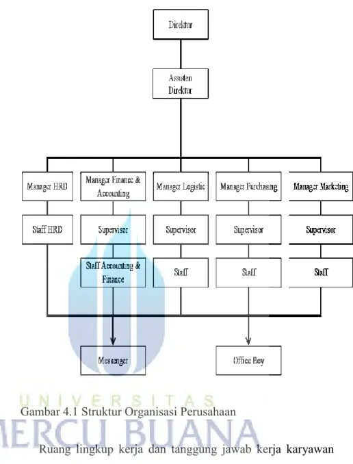 Gambar 4.1 Struktur Organisasi Perusahaan 