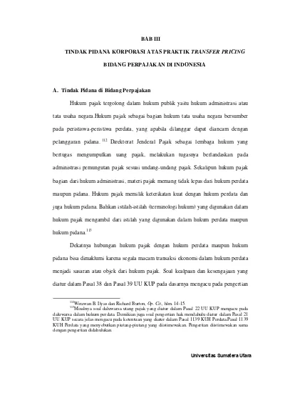 Pertanggungjawaban Pidana Korporasi Atas Praktik Transfer Pricing ...