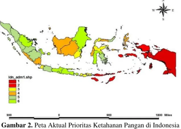 Gambar 2. Peta Aktual Prioritas Ketahanan Pangan di Indonesia 