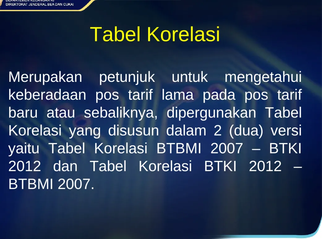 Tabel Korelasi