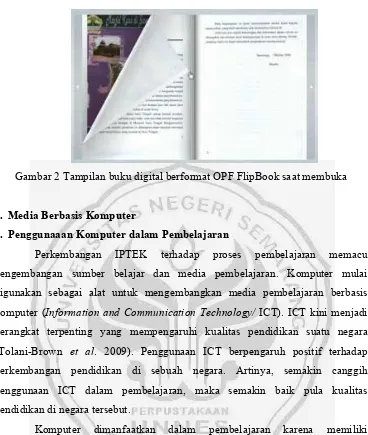 Gambar 2 Tampilan buku digital berformat OPF FlipBook saat membuka