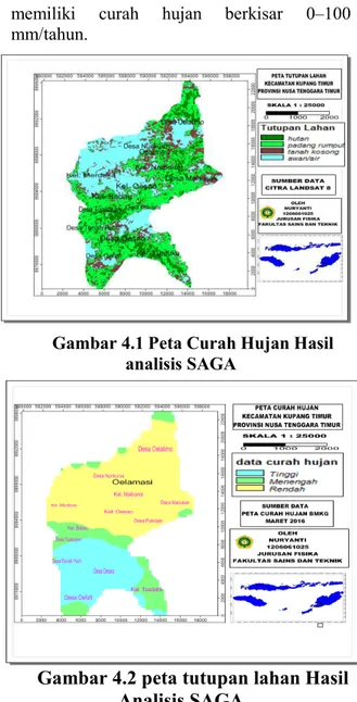 Gambar 4.1 Peta Curah Hujan Hasil  analisis SAGA 
